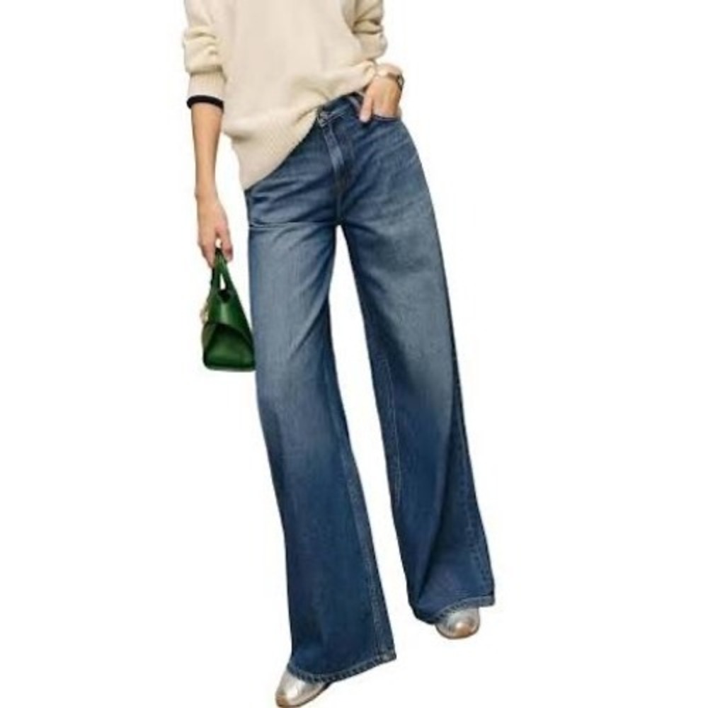 Reformation Blue Wide Leg Jeans - Rui Jeans
